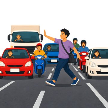 Crossing a Busy Street Using a Hand Stop Gesture