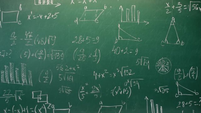 Chalkboard during math class