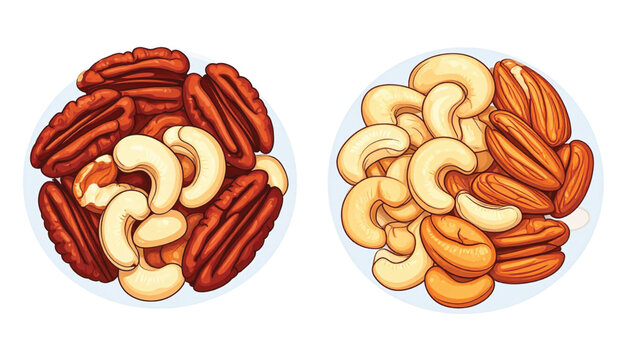 Pecans and cashews nut mix.
