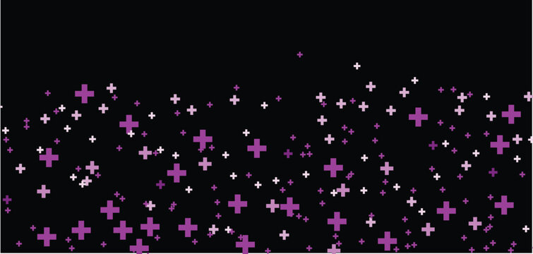 Medical background with perple and black cross pattern and abstract plus symbols. Modern health texture for hospital websites, healthcare banners, and clinical design templates.