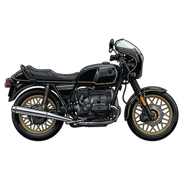 vector image of a classic Japanese motorcycle
