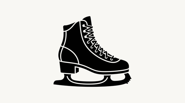 Minimalist ice skate icon featuring a classic figure skating boot with detailed laces.