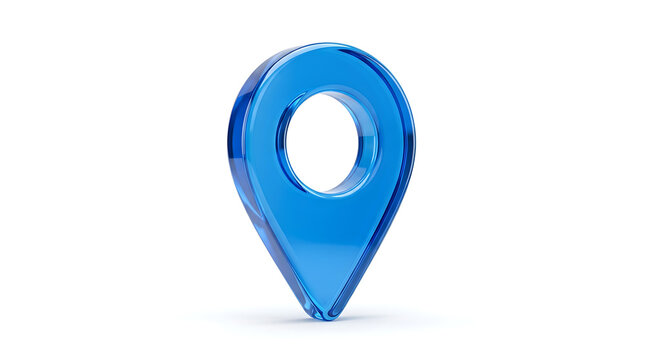 A blue location pin icon isolated on white background