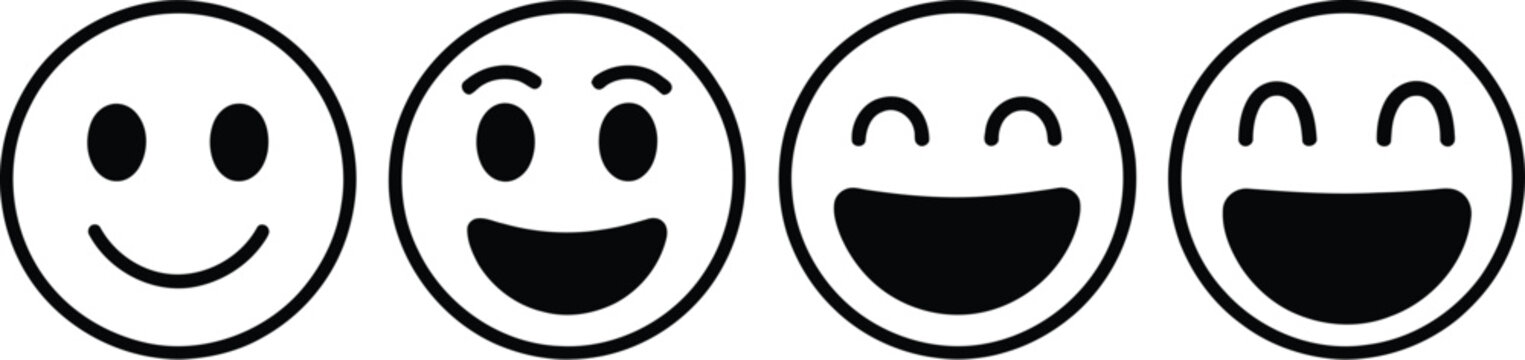 Happy Smiley Face Emoticon Line Art Icon for Apps and Websites