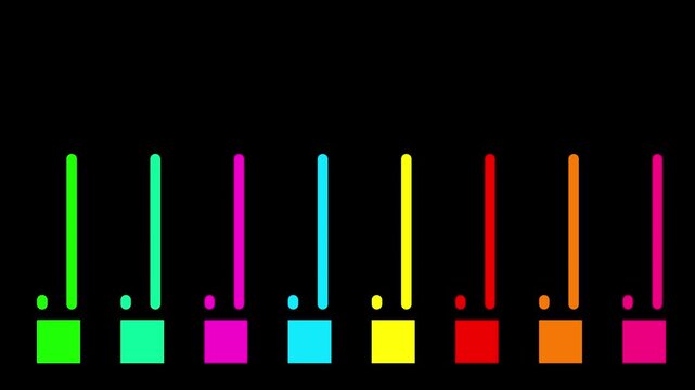 Bar chart visualization vertical bars animation isolated on black background