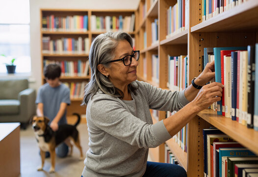 Latina Grandmother Organizing Community Library