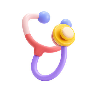 Colorful stethoscope on transparent background for medical concepts ai generated image