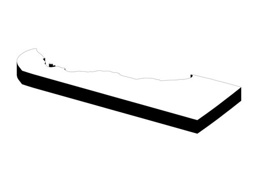 Delaware isometric projection three dimensional solid black extruded vector map minimal cartography geography graphic design element for professional business infographics commercial presentations usa