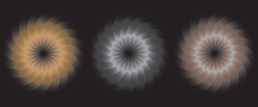 Realistic 3D vector illustration of gold, silver, and bronze metal circle frames. First, second, and third medals or buttons isolated on a white background. Certified. Blank and quality badges.