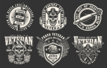 Fototapeta premium Veterans' military logos