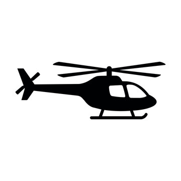 Helicopter icon for air transport and aviation symbol vector