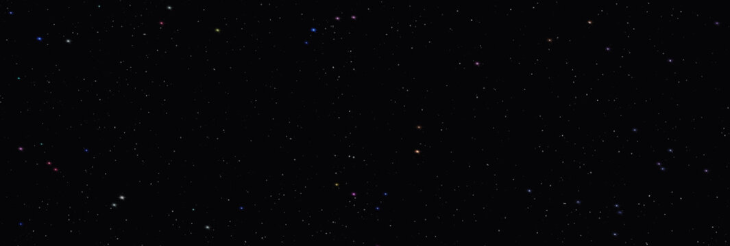 A panoramic cosmic starfield in outer space