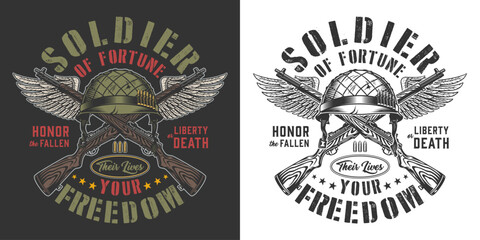 Fototapeta premium Soldier of fortune logo design