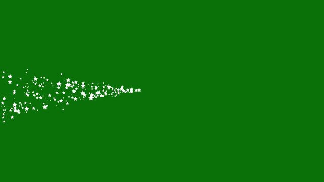 Streaming trail of white star shapes on chroma key green screen stars particles motion background overlay stars particles motion background overlay
