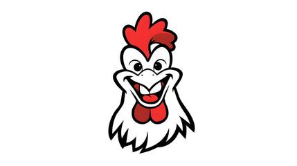 Naklejka premium Smiling Cartoon Chicken Head Close Up