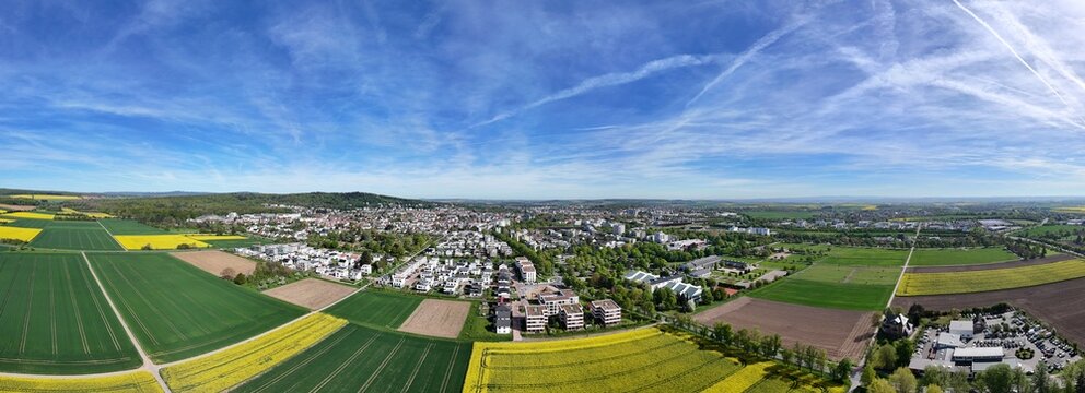 Felder und Wohngebiet bei Bad Nauheim