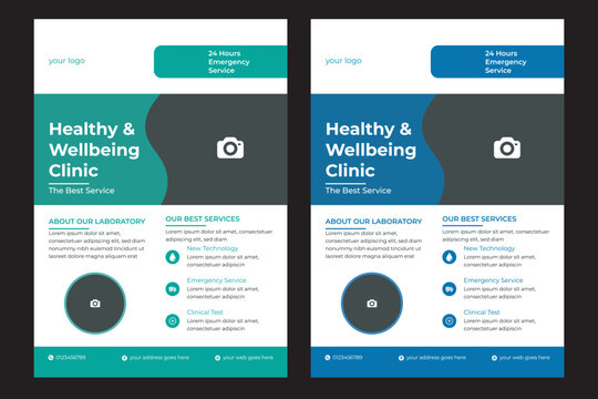 Medical flyer design Corporate healthcare and medical cove a4 flyer design template for print,Madical Flyer design layout modern with blue color size A4, modern healthcare promotion business medical 