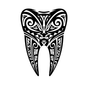 Tribal tattoo design featuring shark tooth pattern