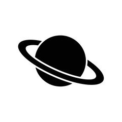 Stylized black planet with ring icon © Rifky