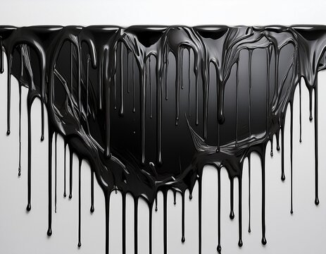 dripping black paint texture isolated on a white background