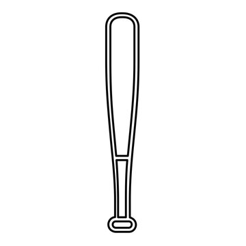 Clean flat vector line icon of a baseball bat, ideal for sports apps, team branding, game schedules, merchandise, and athletic event graphics.