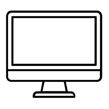 Clean flat vector line icon of a VAR monitor screen, ideal for football review interfaces, referee technology apps, and sports broadcast graphics.