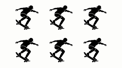Skateboarder Silhouette: Dynamic Action Freeze Frame © Wilujeng Graphic