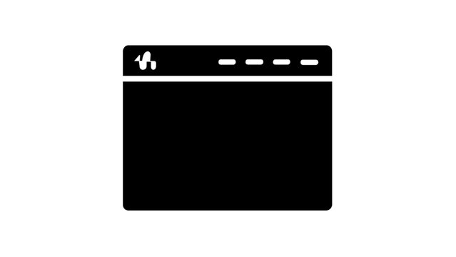 Clean flat vector line icon of a minimalist header silhouette for website layouts, navigation bars, banners, apps, and interface mockups.