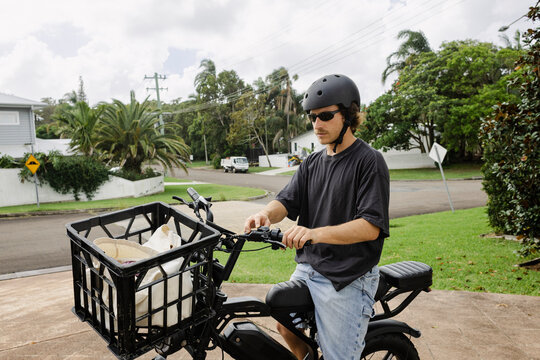 Electric bike ready in residential Australia