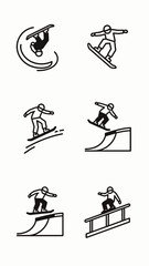 Obraz premium Snowboarding Icons: Tricks, Jumps, Rails, and Freestyle Action
