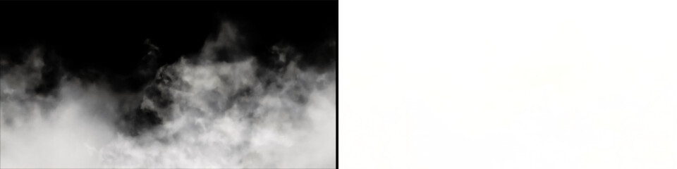 Fototapeta premium Realistic white fog or smoke overlay isolated on transparent background for creative graphic design and visual effect.