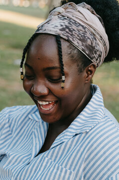 Portrait of woman at park
