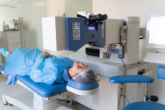 Eye Surgery Procedure in a Medical Office During Daytime