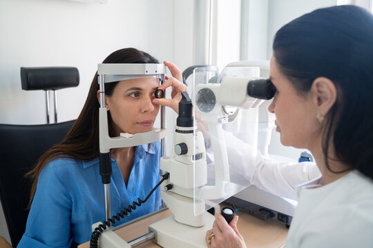 Eye Exam Performed By Professional
