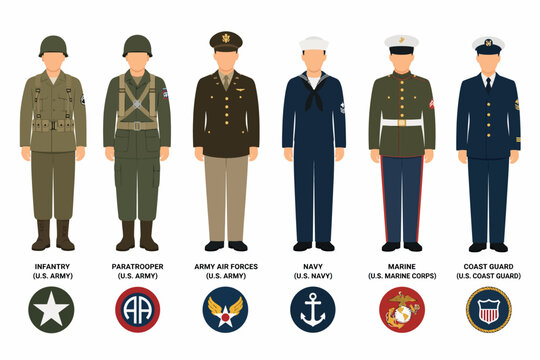 Vsai us military branch uniforms from the second world war