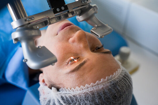 Patient Receives Eye Treatment With Laser Technology 
