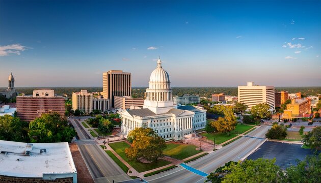 jackson mississippi usa downtown cityscape at the capitol