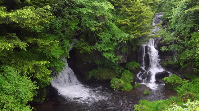 雨の日の日光竜頭の滝