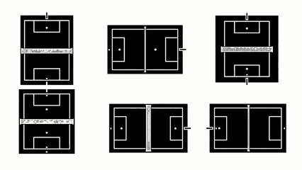 Soccer Field Top View - Black and White Icon Set © MuhammadRafi