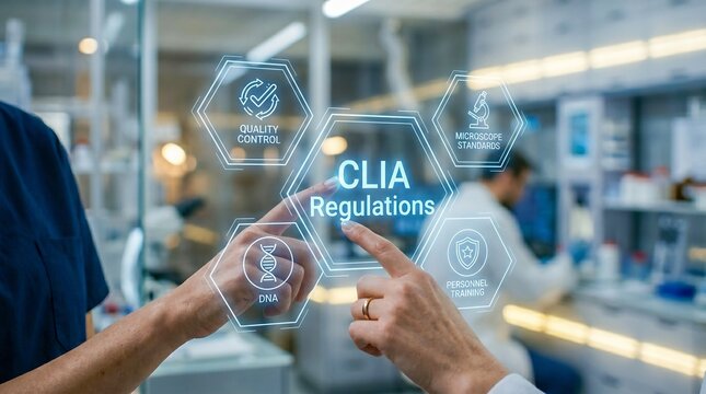 CLIA Regulations Screen, Medical Laboratory Quality Control HUD, Science Interface