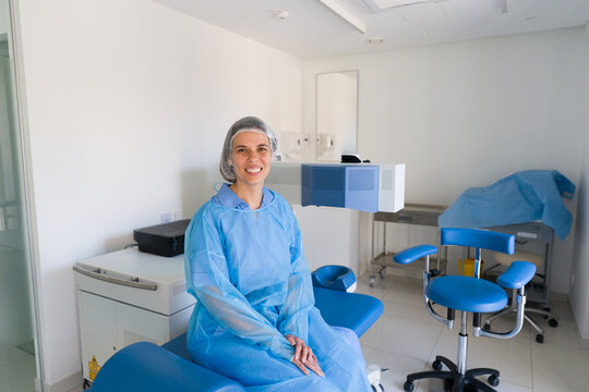 Portrait Of Eye Laser Correction Patient After Surgery