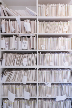 Files Stored on Shelves in an Clinic