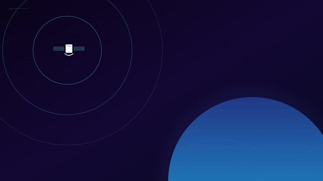 Space Tech Satellite Communication Network Animation Background