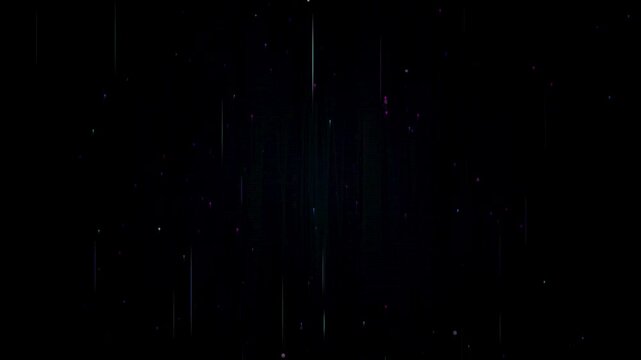 Matrix Style Digital Data Rain with Glowing Light Streaks