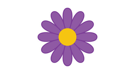 Purple daisy flower illustration on a white background © MSTMAJEDA