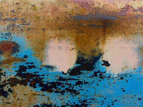 Peeling paint and rusty metal