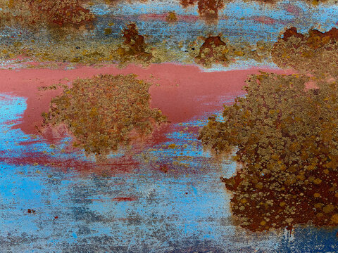 Peeling paint and rusty metal
