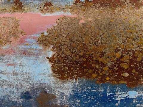 Peeling paint and rusty metal