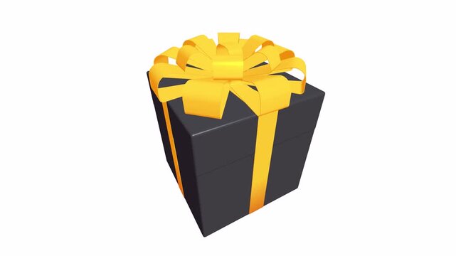 Elegant Black Gift Box With Ribbon, Celebrating Gift Exchange, Traditional and Festive Atmosphere Luxury treat, present, shopping, black friday sale and retail concept digitally generated video.