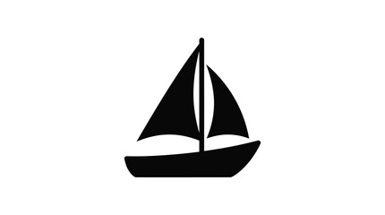 Sailing Boat Silhouette Against A White Background Silhouette © MDAbujafor